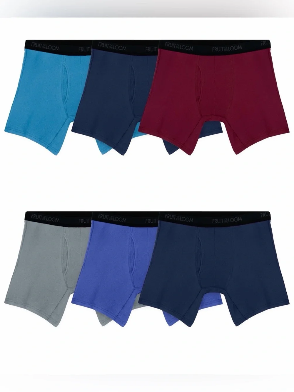 💜Fruit of the Loom Men's Cotton Stretch Boxer Briefs, 6-Pack Size:Small(28-30)